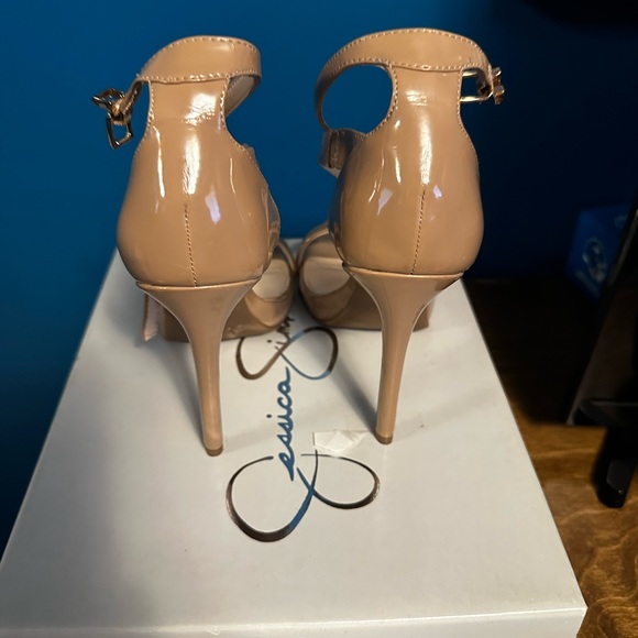Jessica Simpson Womens Rayli Stilettos Open Toe Nude Sandals - Picture 3 of 6